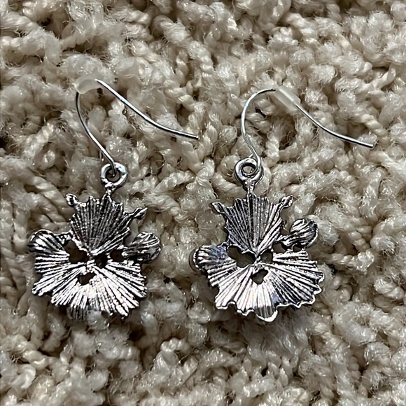 Blue & Silver Snowflake 1.25” Dangle Earrings - Picture 4 of 4